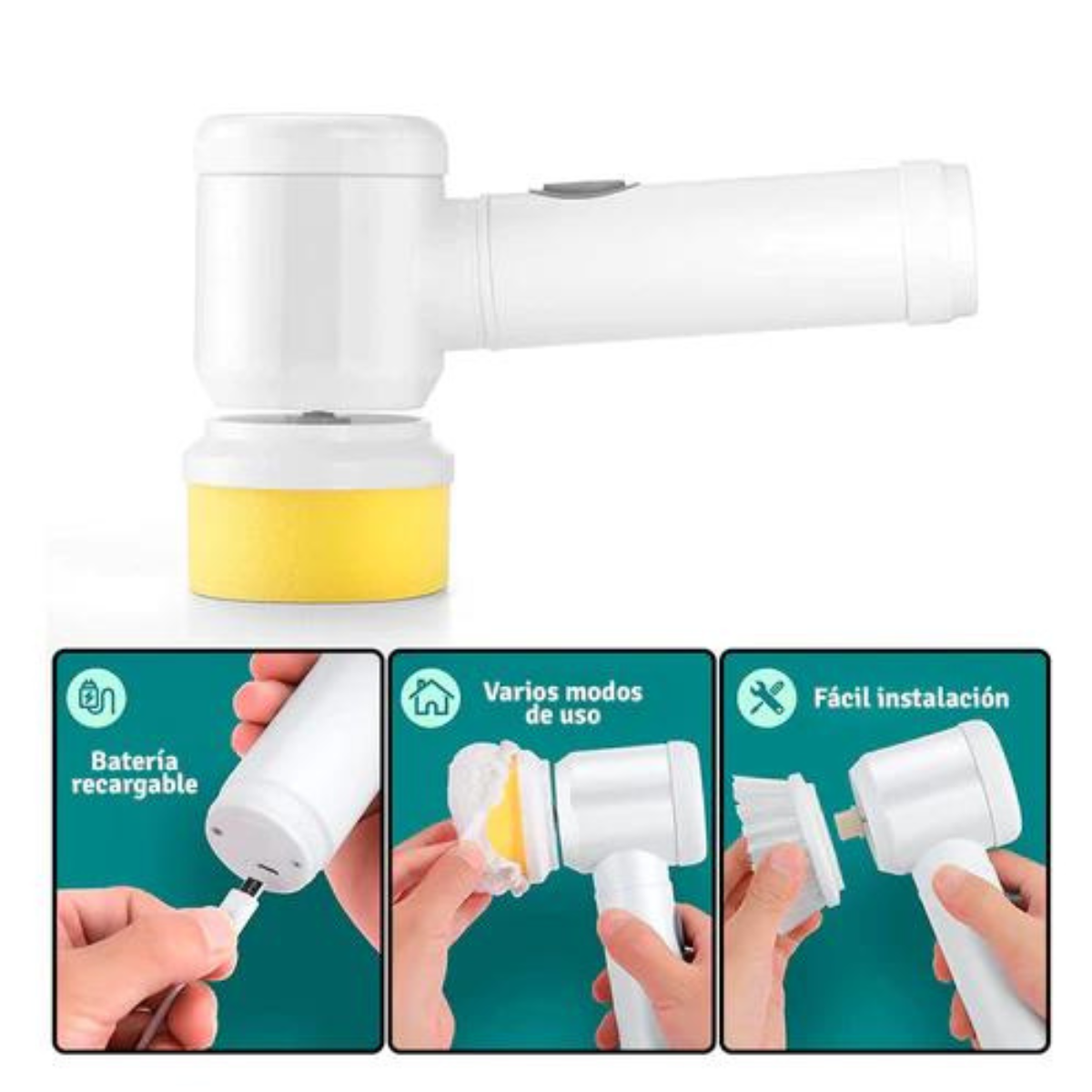 🧼✨ CEPILLO ELÉCTRICO GIRATORIO PRO – LIMPIEZA SIN ESFUERZO